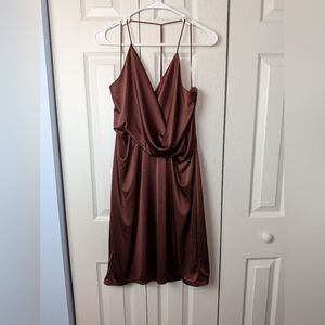 Express Deep Brown Wrap Dress
